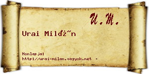 Urai Milán névjegykártya